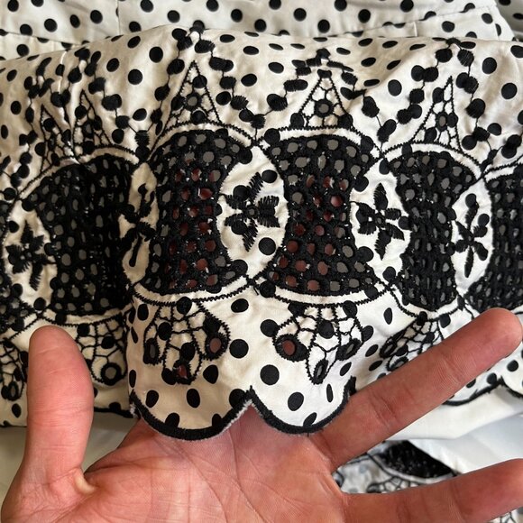 Talbots polkadot embroidered trim full skirt - Picture 8 of 10